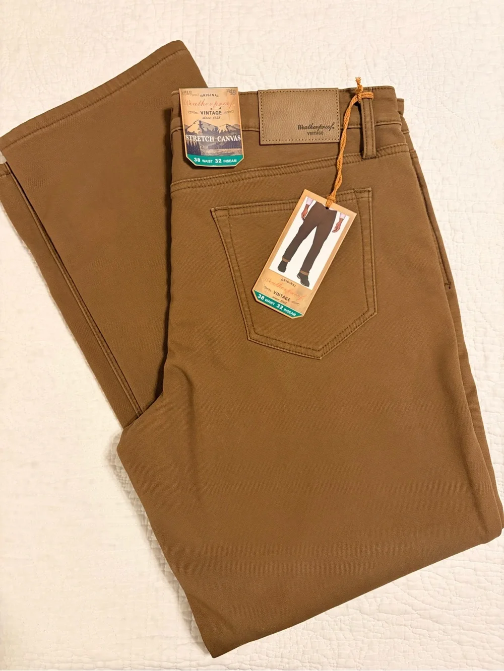 Weatherproof Vintage Fleece Lined Men’s Straight Jeans - Brown